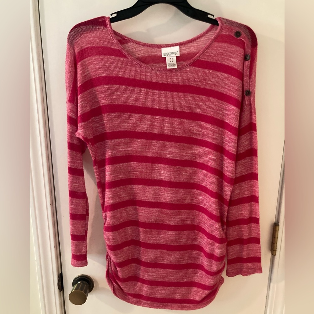 Motherhood Maternity Pink Stripe Sweater Size M